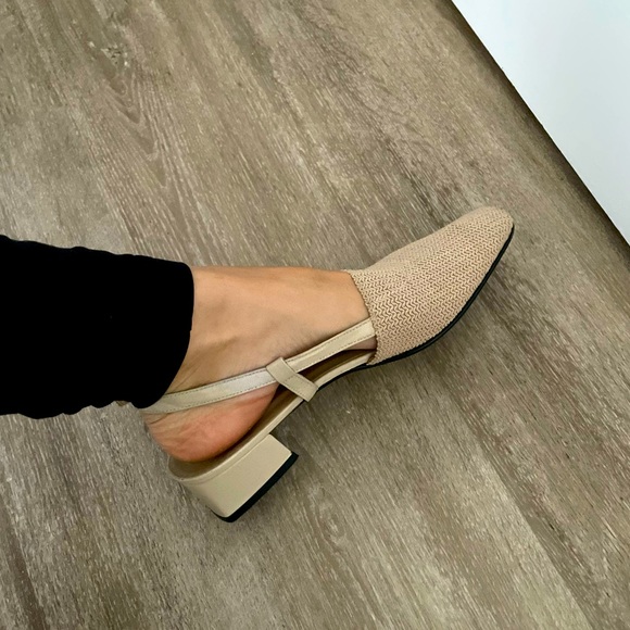 Shoes - Vintage Slingback Flats with Small Heel